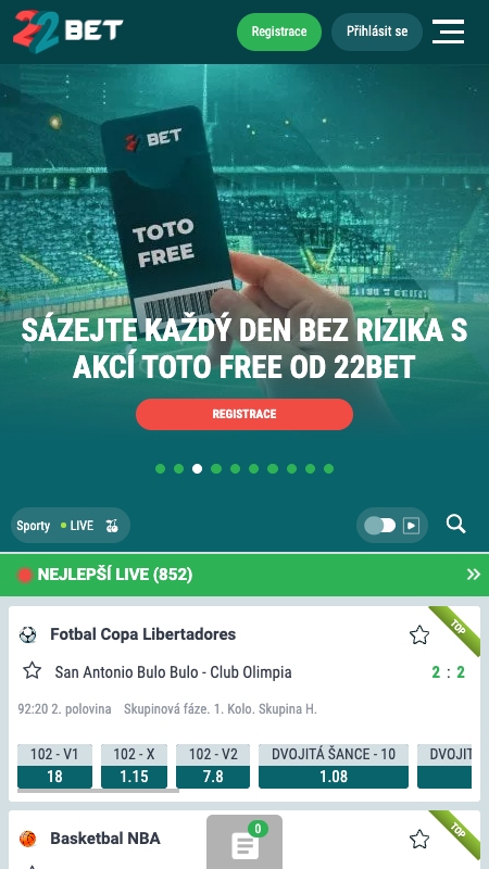 Mobilní aplikace 22Bet pro iOS