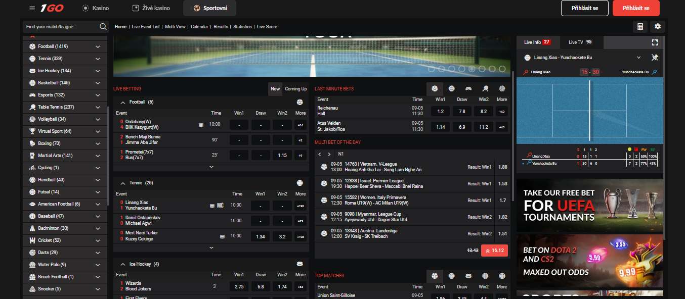 1GoCasino Sport Betting