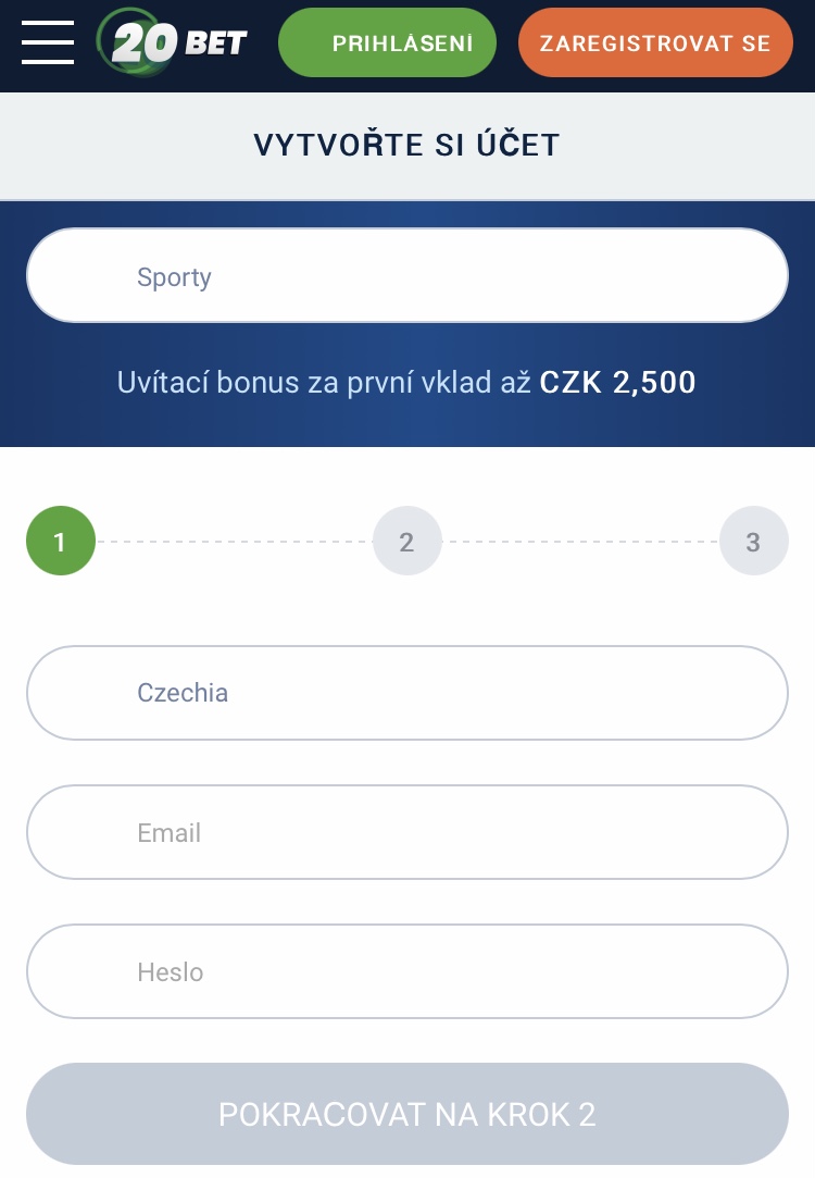 Snímek obrazovky 20Bet