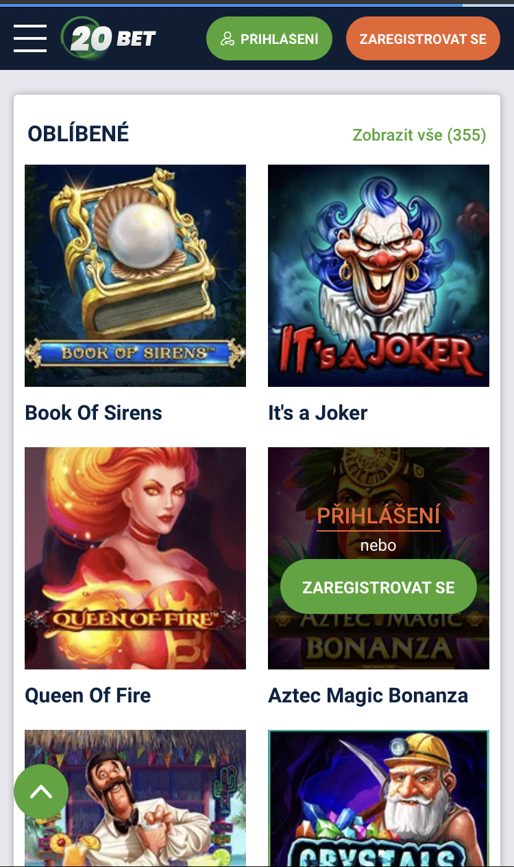Snímek obrazovky 20Bet