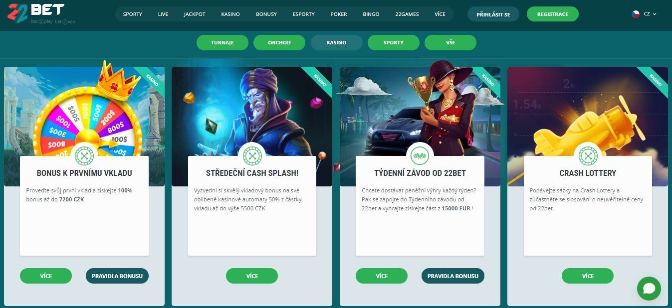 22Bet casino Bonuses