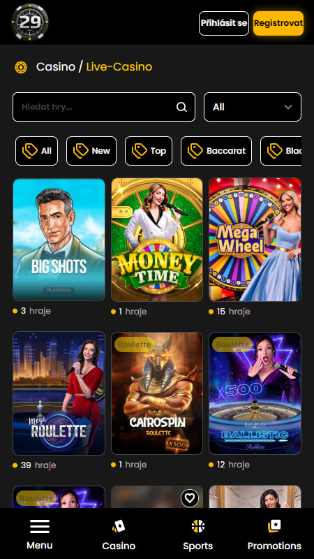29 Black Live Casino
