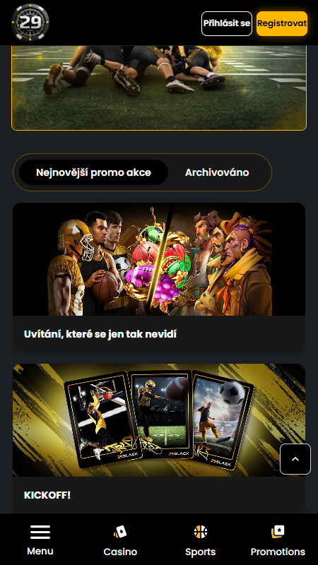 Sázkové kanceláře 29 Black Bonusy a promo akce