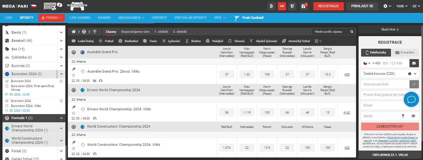 Megapari Eurovision Betting, sazkovekancelare.tv