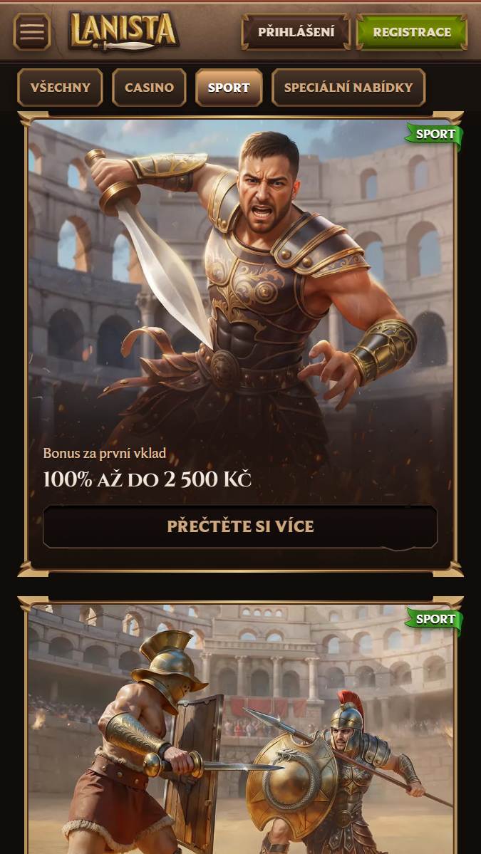 Lanista bonusy a promo akce 
