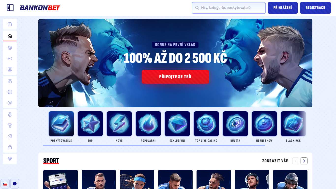 Bankonbet Bookmaker Main Page Czech, sazkovekancelare.tv