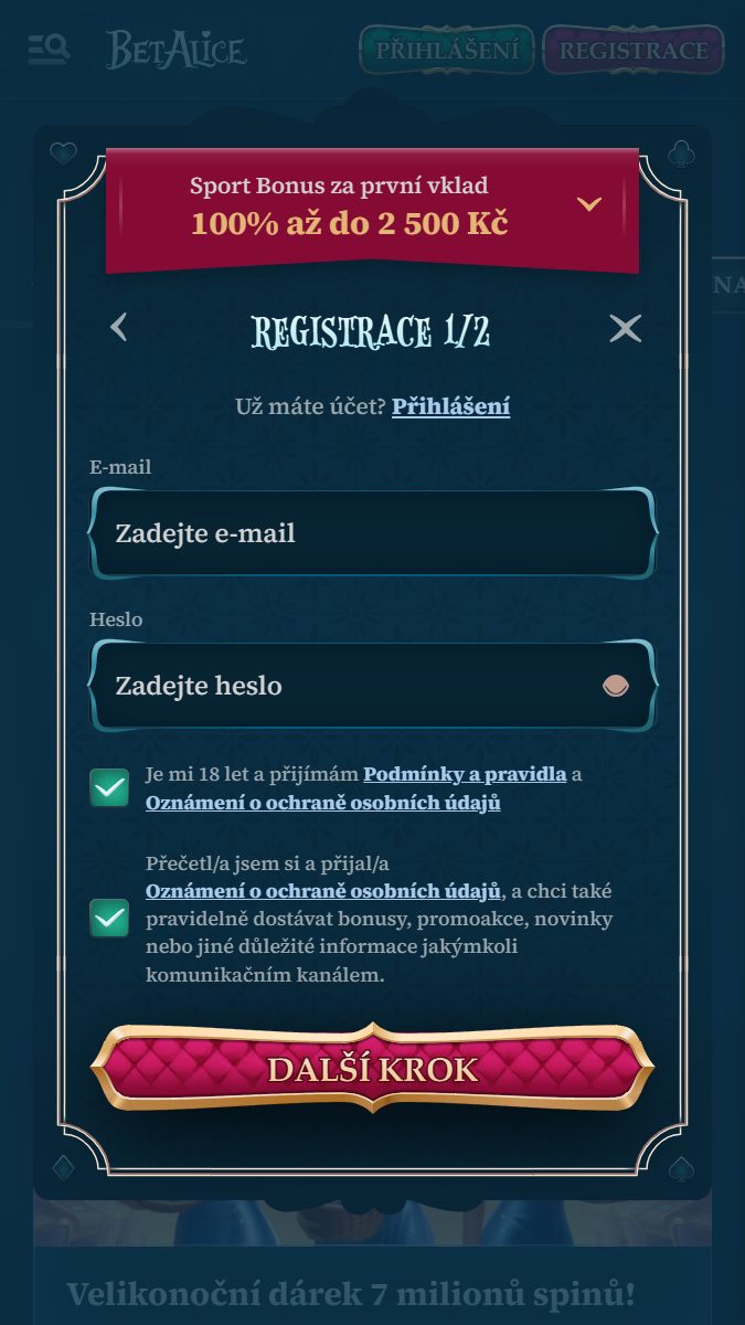 Uveďte email a heslo