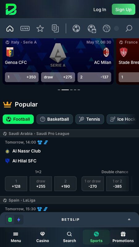 Rozhraní sportovního sázení BetPortal