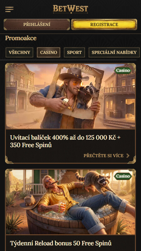 Betwest casino promoakce