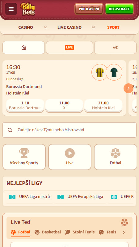 BillyBets casino v České republice