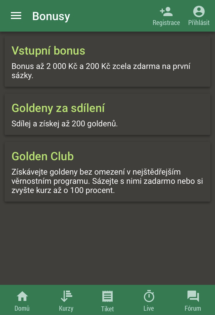 Snímek obrazovky Chance