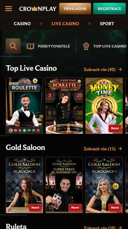 Živé casino CrownPlay