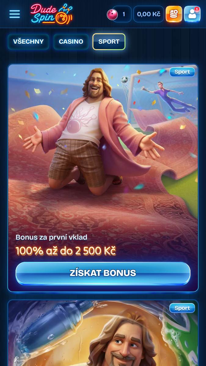 DudeSpin bonusy a promo akce
