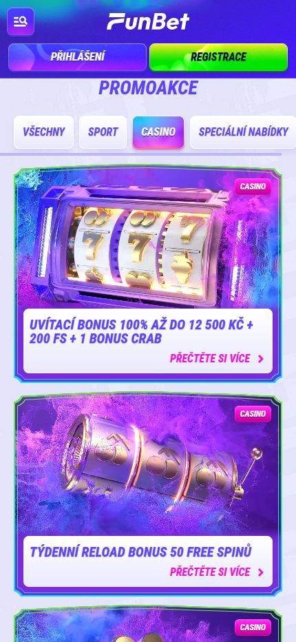 Funbet Casino Bonuses Czech (mobile screen), sazkovekancelare.tv