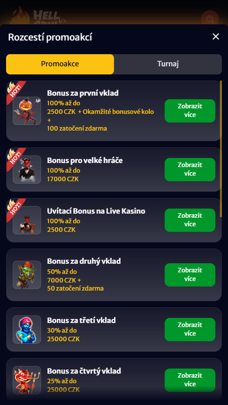HellSpin promoakce