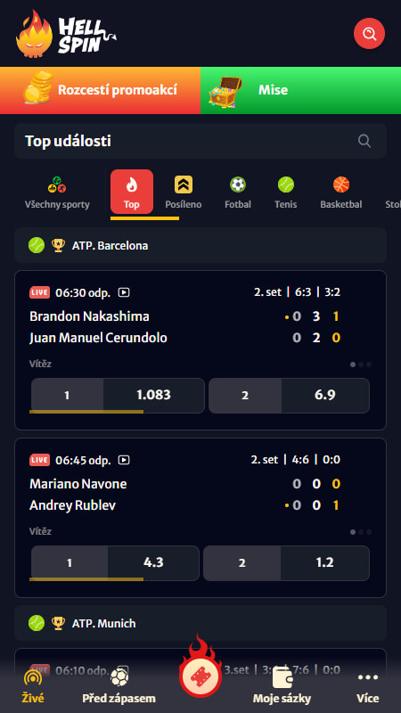 HellSpin Live Sport