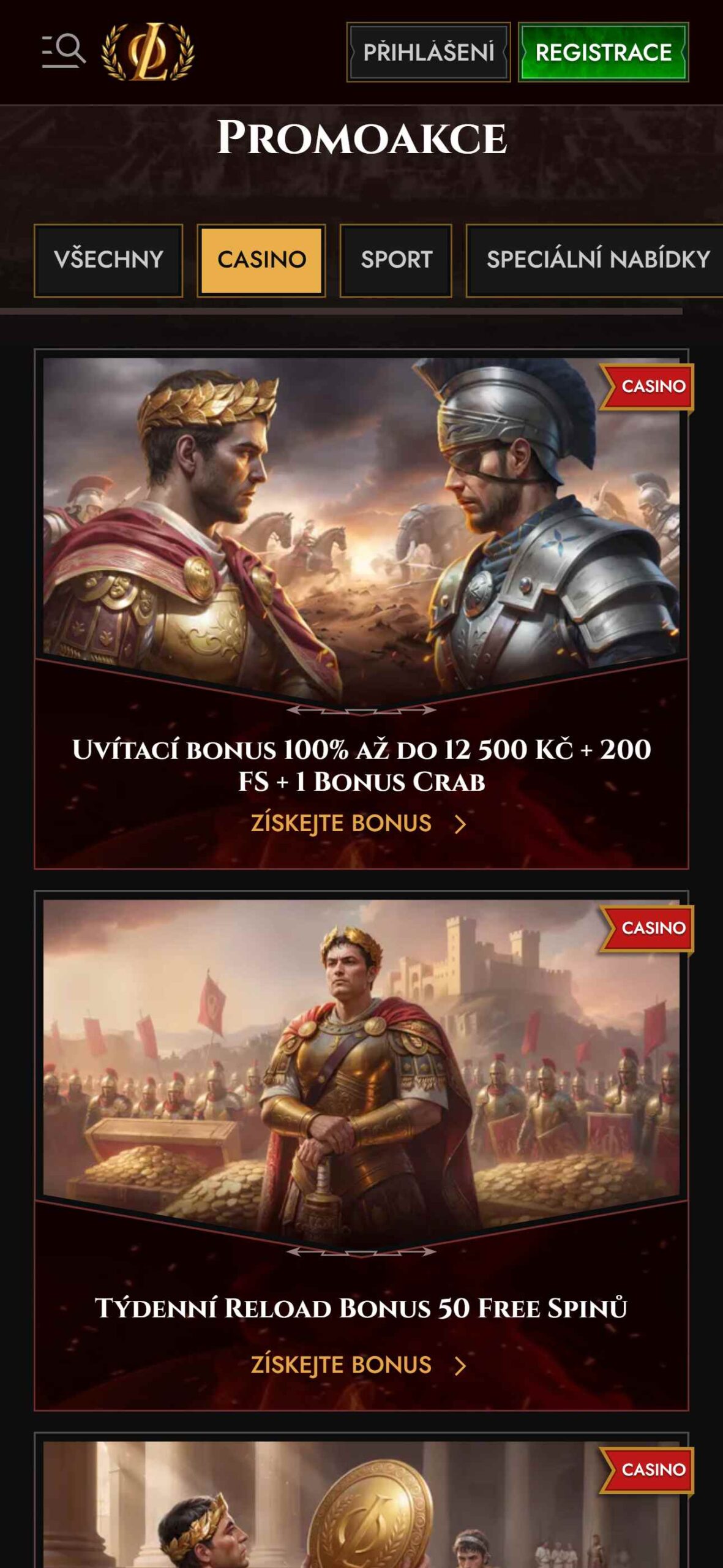 Legiano Casino Bonusy v České Republice (mobile)