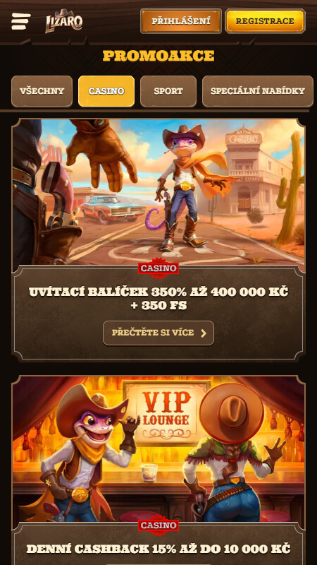 Lizaro casino promoakce