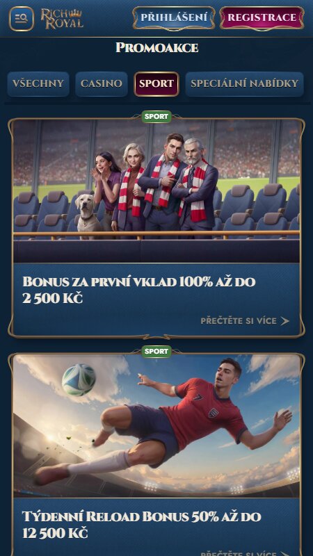 RichRoyal Bookmaker sport bonuses in the Czech Republic