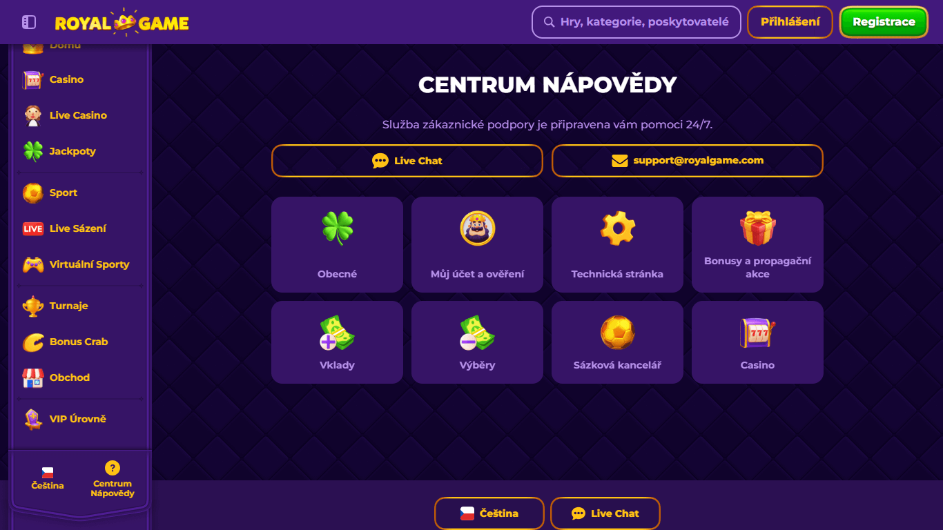 Royal Game help-centre