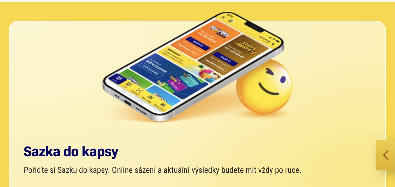 Snímek obrazovky Sazkabet