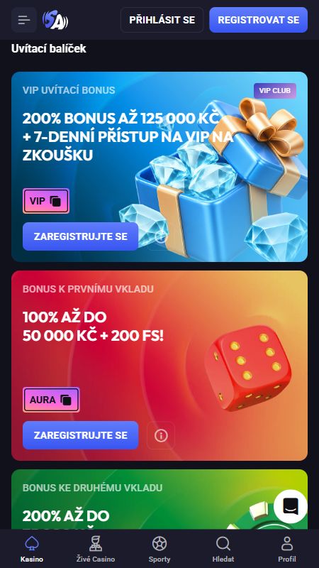 SpinAura bonusy a promo akce