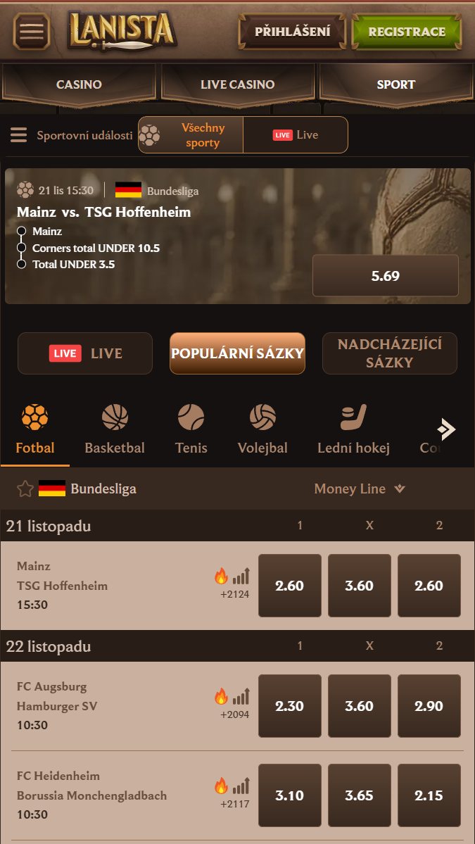 Sázení a hlavní sportovní ligy na Lanista