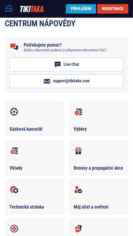TikiTaka Help-Centre Czech