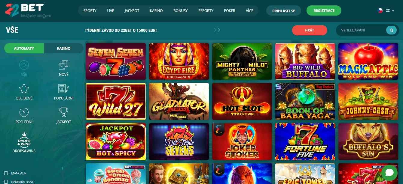 22Bet Casino Games, sazkovekancelare.tv