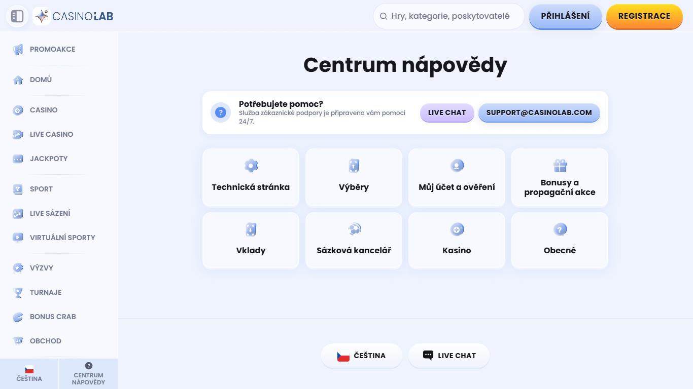 CasinoLab Help-centre Czech, sazkovekancelare.tv