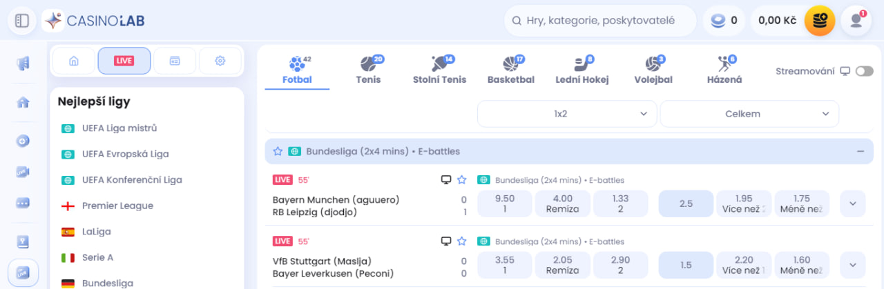 CasinoLab Živé sázky