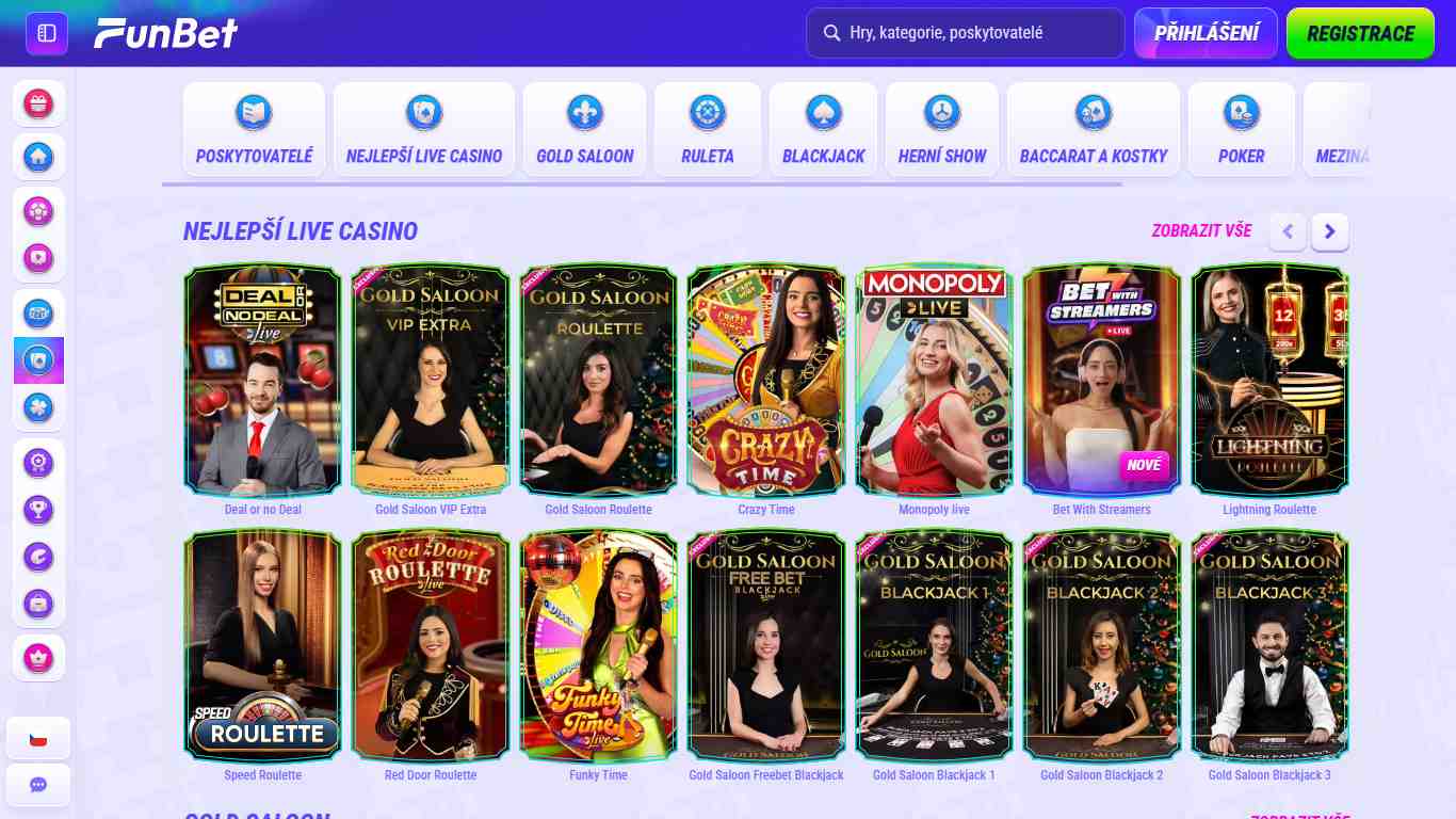 Funbet Live Casino Czech, sazkovekancelare.tv