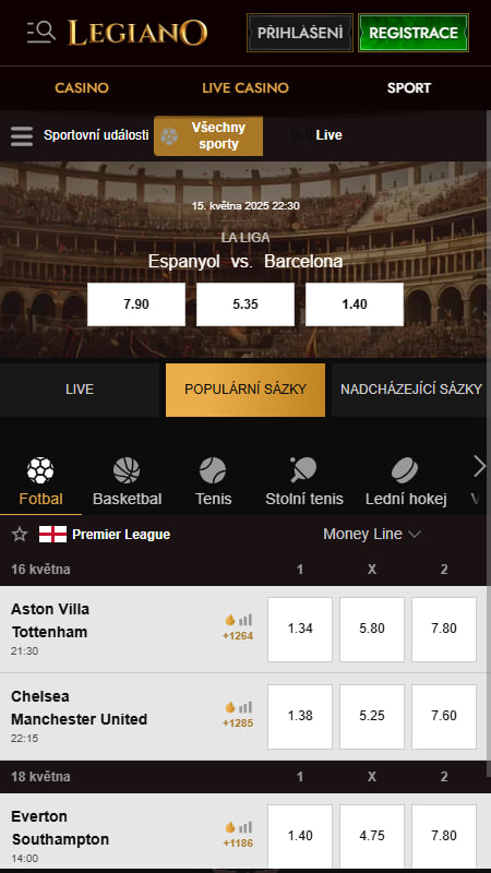 Legiano online v České republice