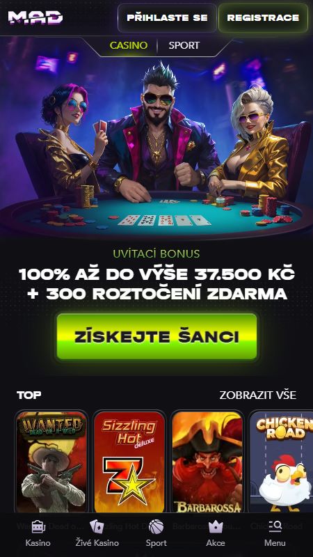 Domovská stránka online MadCasino