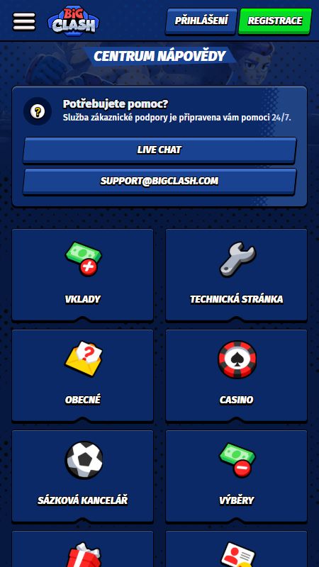 Centrum nápovědy BigClash
