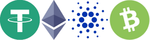 Crypto (usdt, Ethereum, ada, bitcoin cash) payment logo