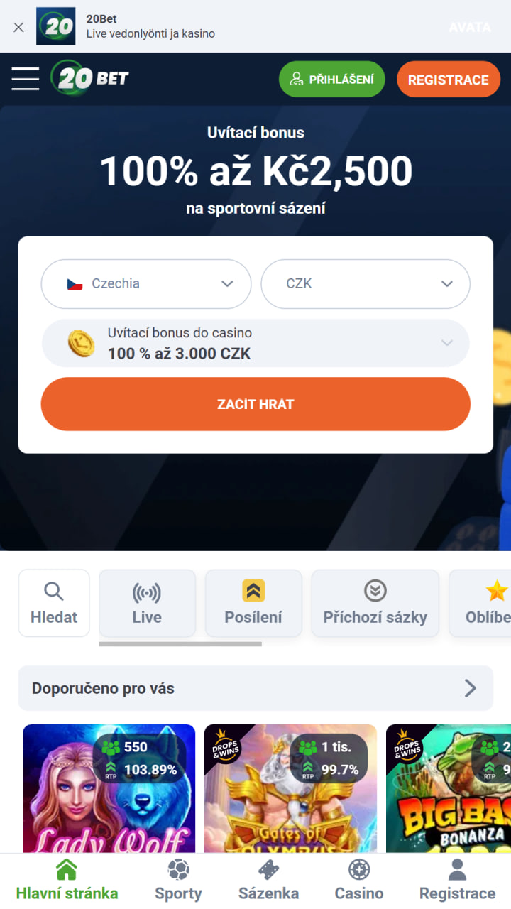 20Bet Casino narozeninový bonus