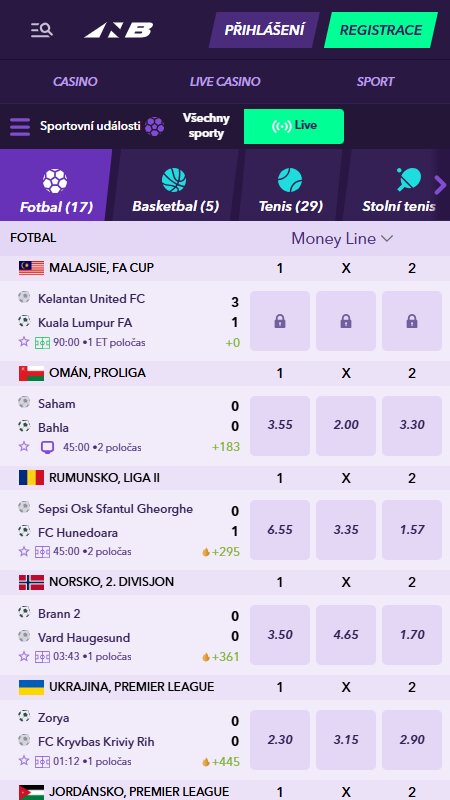 Naobet Bookmaker live sports betting