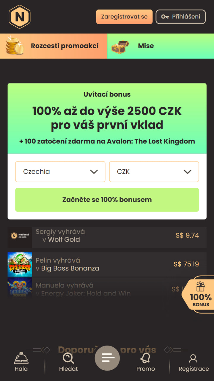 National Casino narozeninový bonus