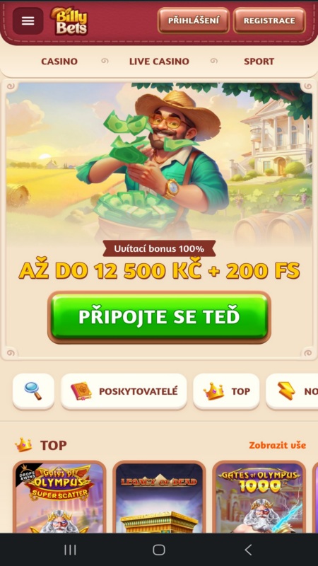 Mobilní aplikace BillyBets