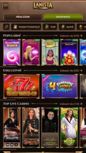 Software a rozsah herní nabídky přes Lanista kasino