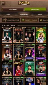 Živé kasinové hry v Lanista