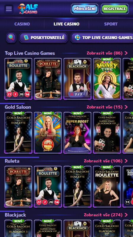 AlfCasino Live casino