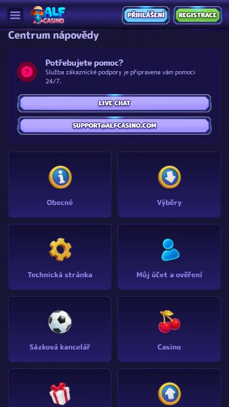 AlfCasino Technická Podpora