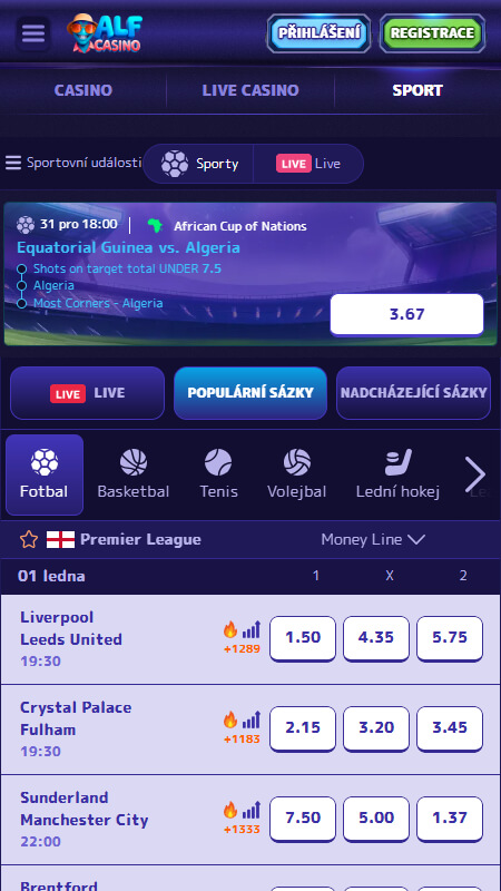 AlfCasino bookmaker sport