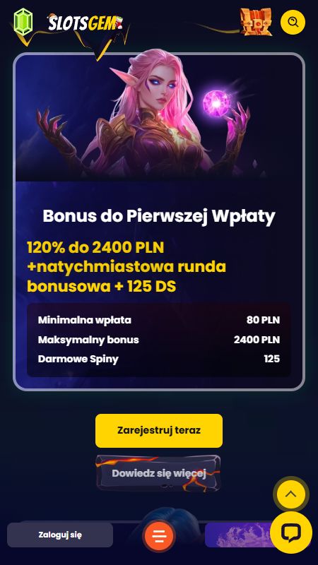 Stránka s propagačními akcemi v Slotsgem