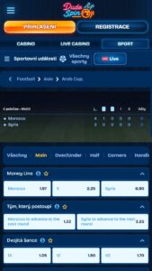 Live sportovní sázení na Dudespin