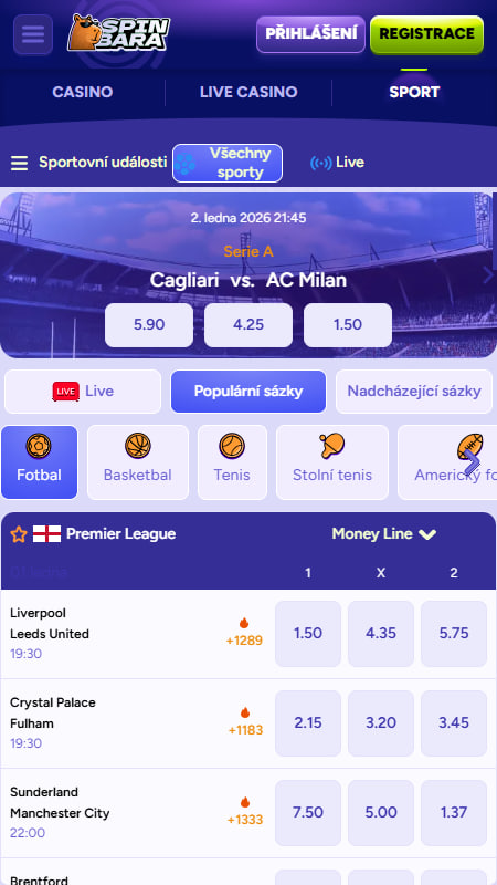 Sportovní sázení ve Spinbara