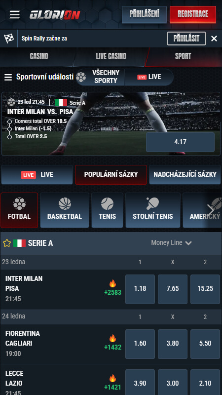 Sportovní sázky na Glorion