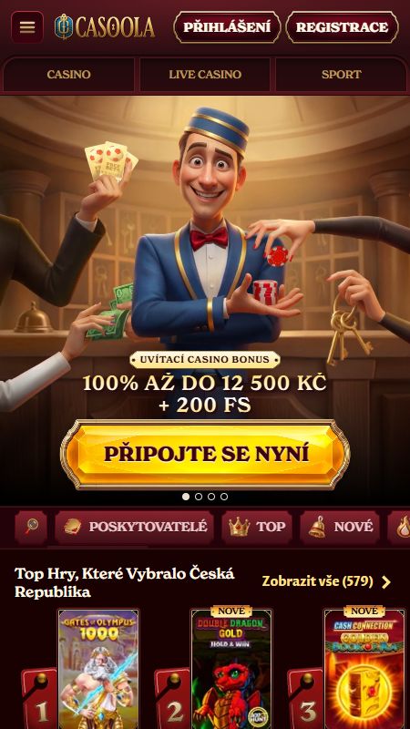 Domovská stránka online Casoola